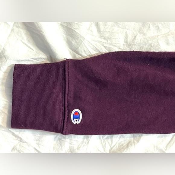 Champion Maroon Hoodie Sweatshirt w Leopard Accents and Adjustable Waist Sz M - Picture 5 of 13